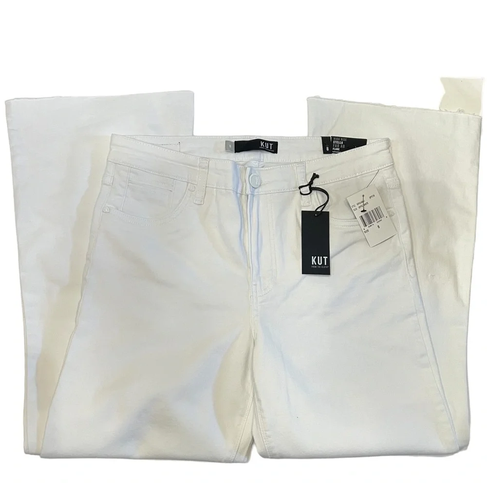 Kut from the Cloth Stella Optic White High Rise Flare Jean - Picture 6 of 15